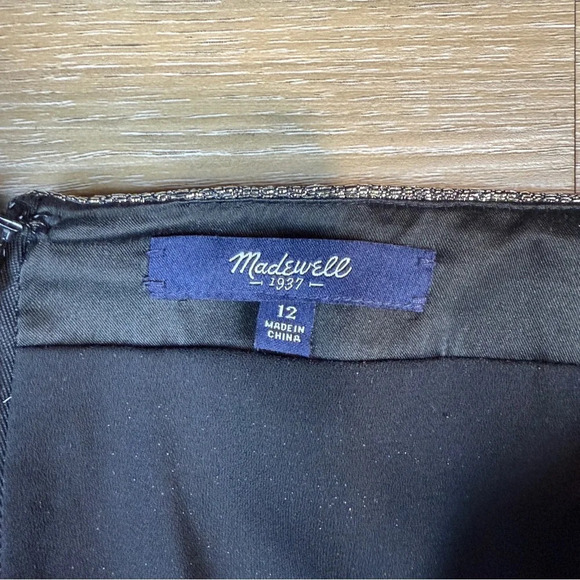 Madewell Metallic Gold A-line Mini Skirt, Size 12 - Picture 3 of 8